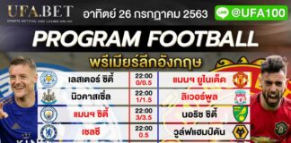ราคาบอล UFABET 26 ก.ค. 63 พรีเมียร์ลีก นัดปิดฤดูกาล