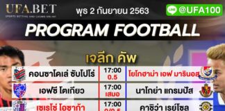 ราคาบอล ยูฟ่าเบท 2 กันยายน 2563